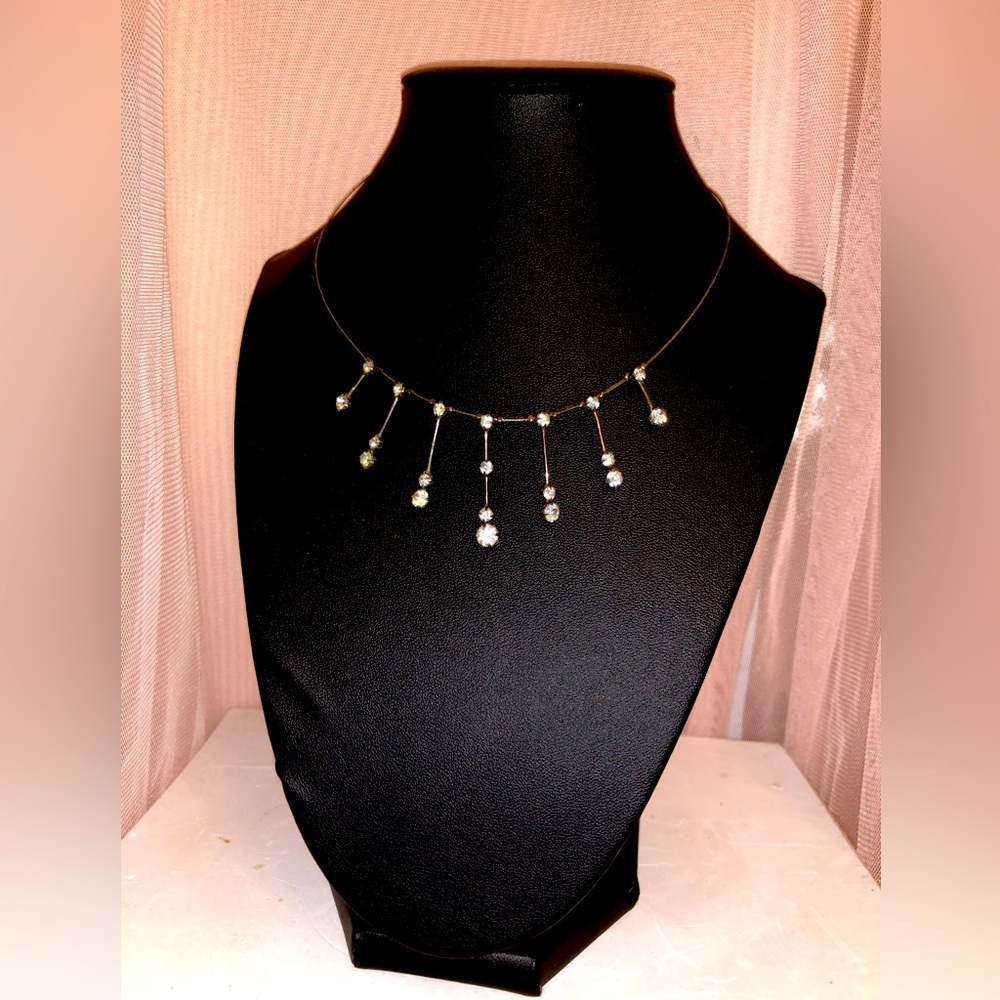 Vintage Sterling Silver Diamond Necklace,Sterling Silver, diamonds 100% real